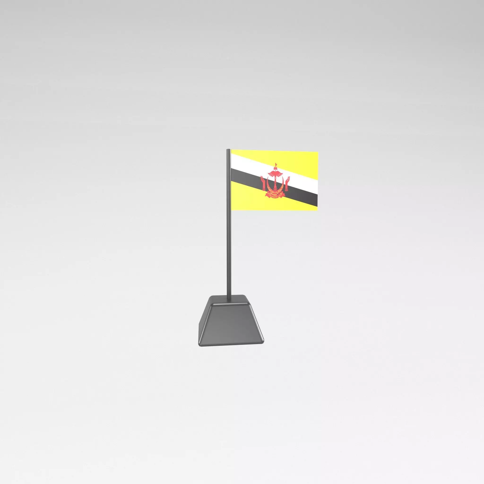 Cartoon Brunei Flag v1 001 Low-poly 3D model_0