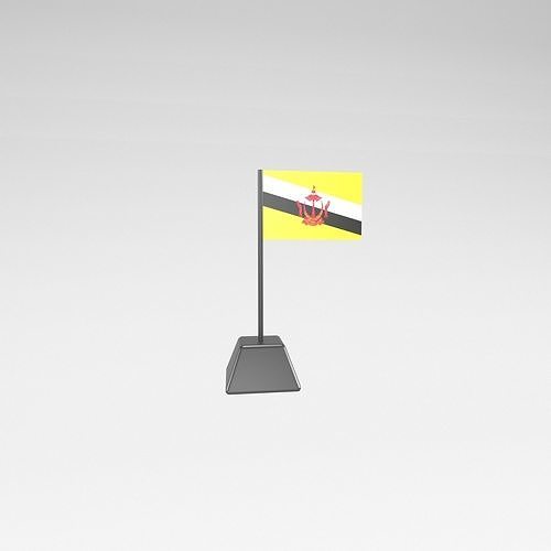 Cartoon Brunei Flag v1 001 Low-poly 3D model