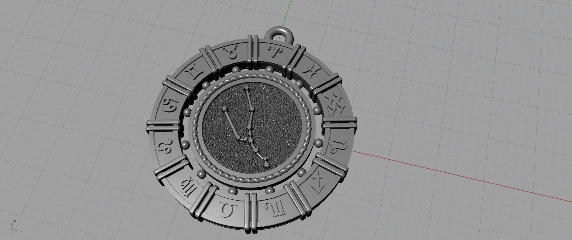 Taurus zodiac pendant 3D print model_6