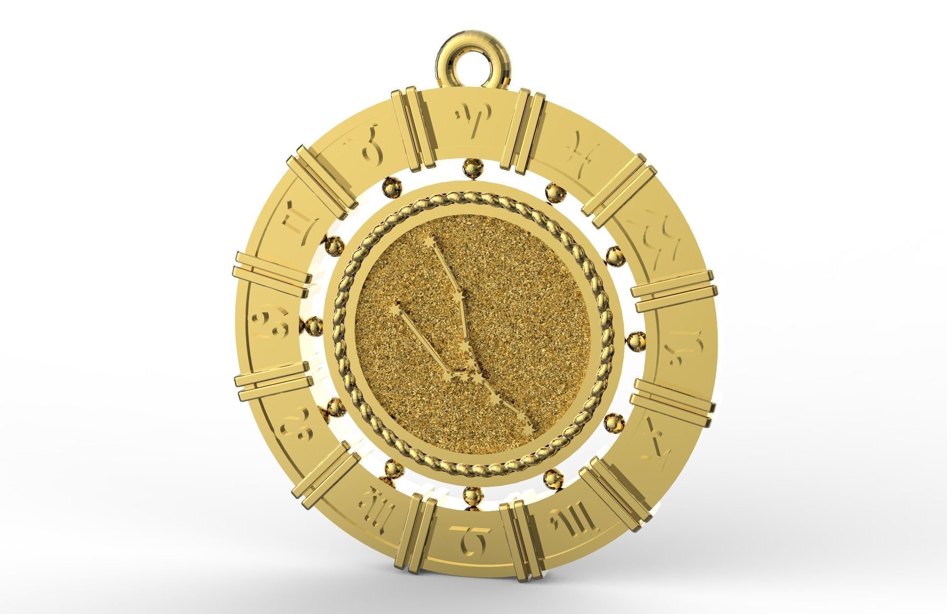 Taurus zodiac pendant 3D print model_1