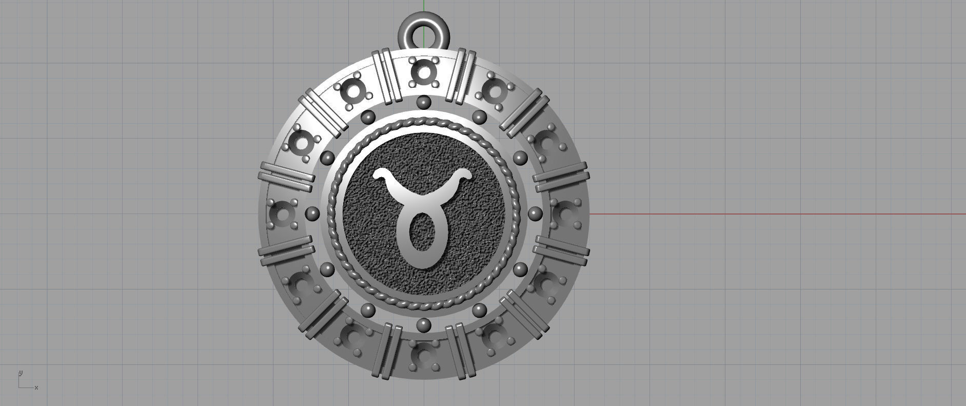 Taurus zodiac pendant 3D print model_4