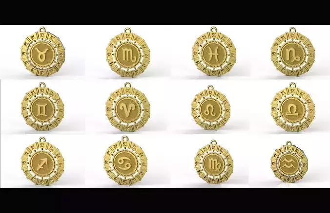 Zodiac symbol pendants collection