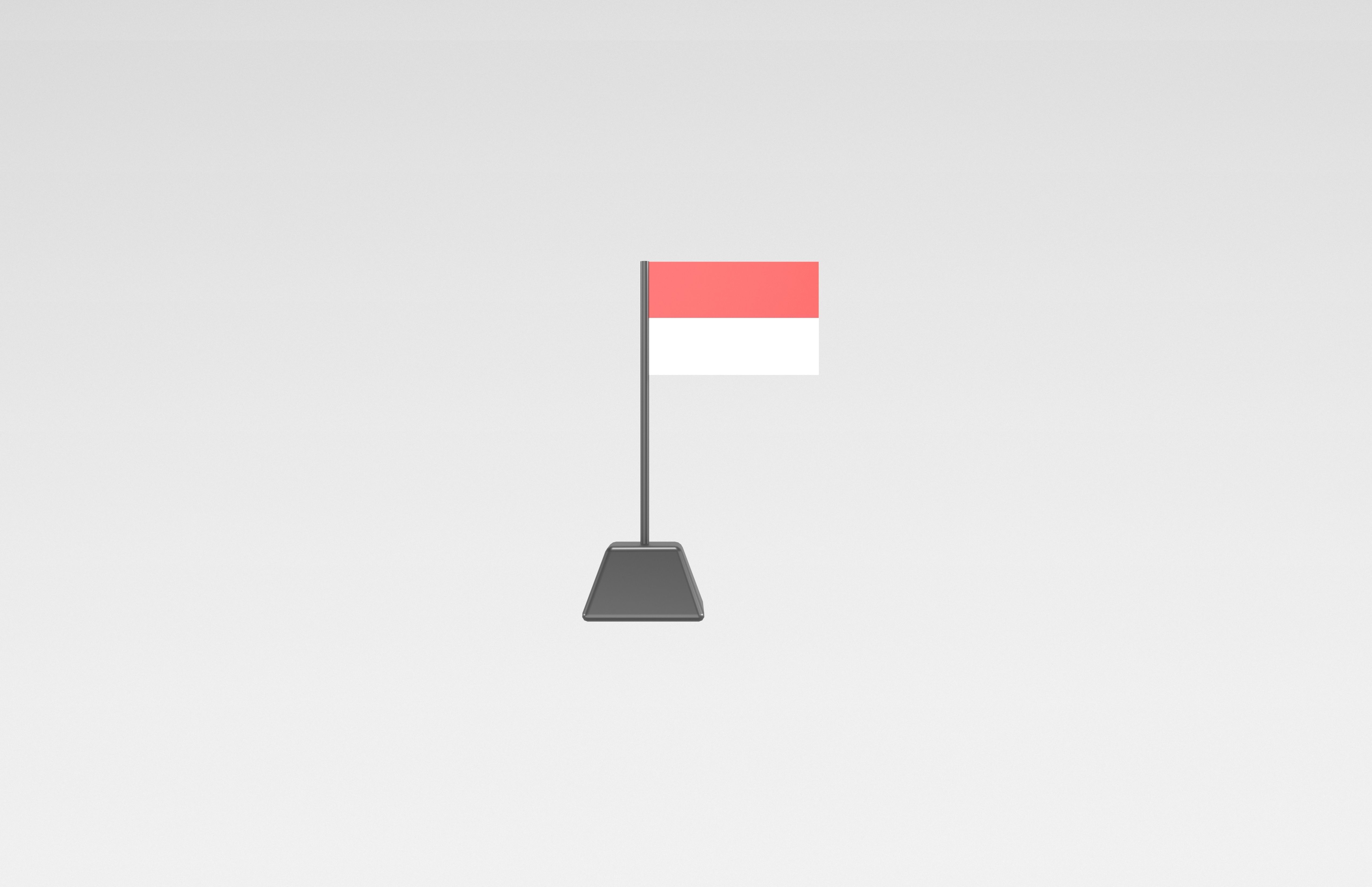 Cartoon Indonesia Flag v1 001 Low-poly 3D model_1