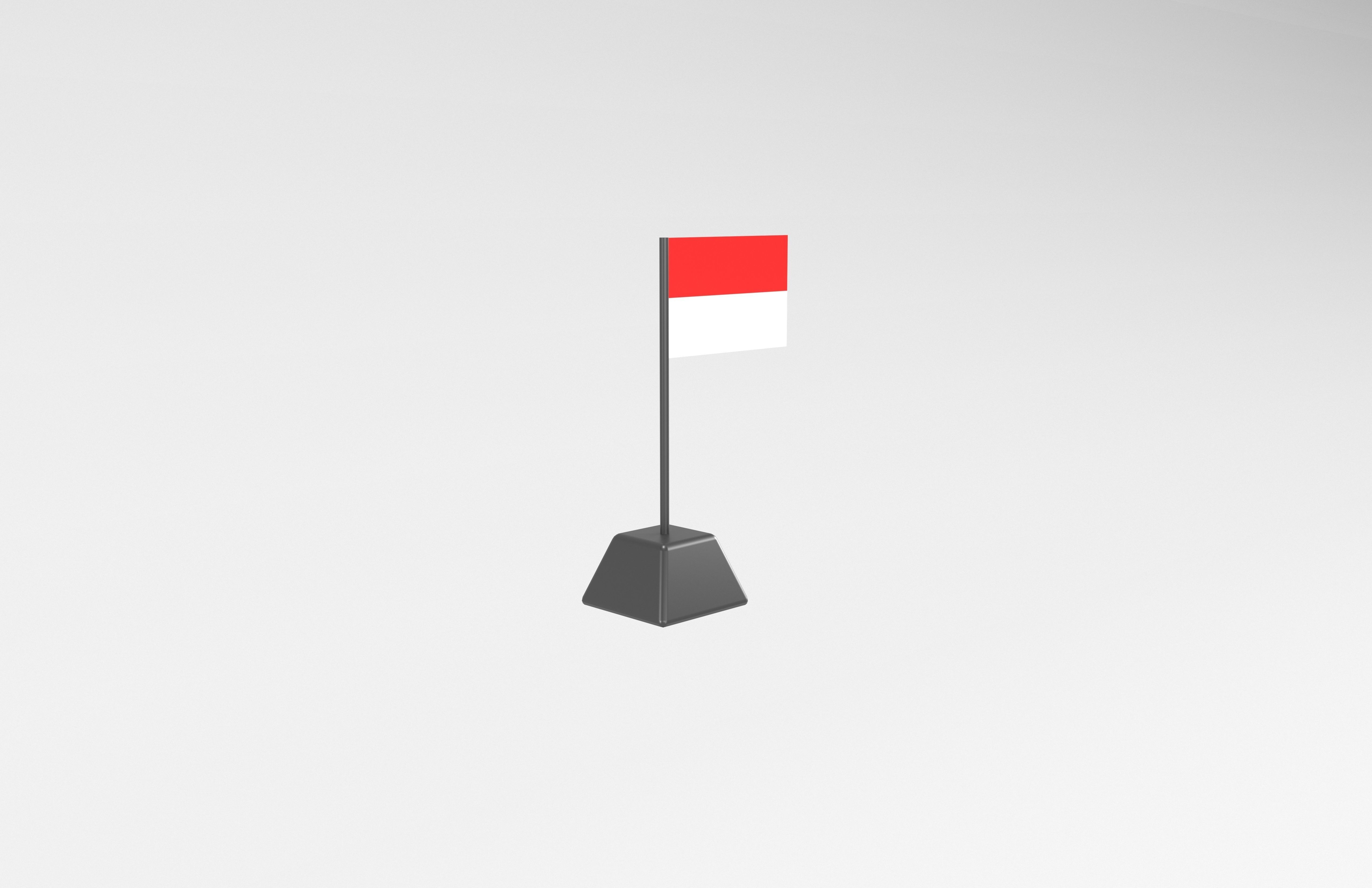 Cartoon Indonesia Flag v1 001 Low-poly 3D model_3