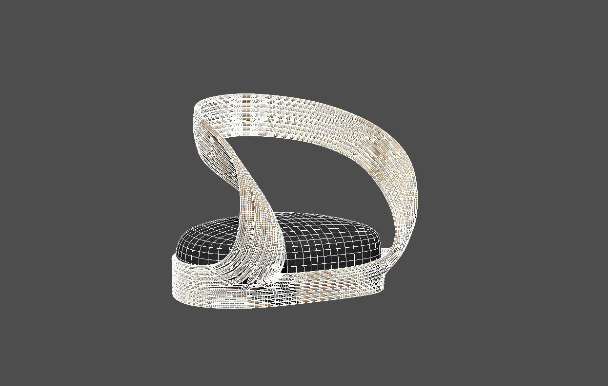 Joe Colombo rattan chair 3D model_2