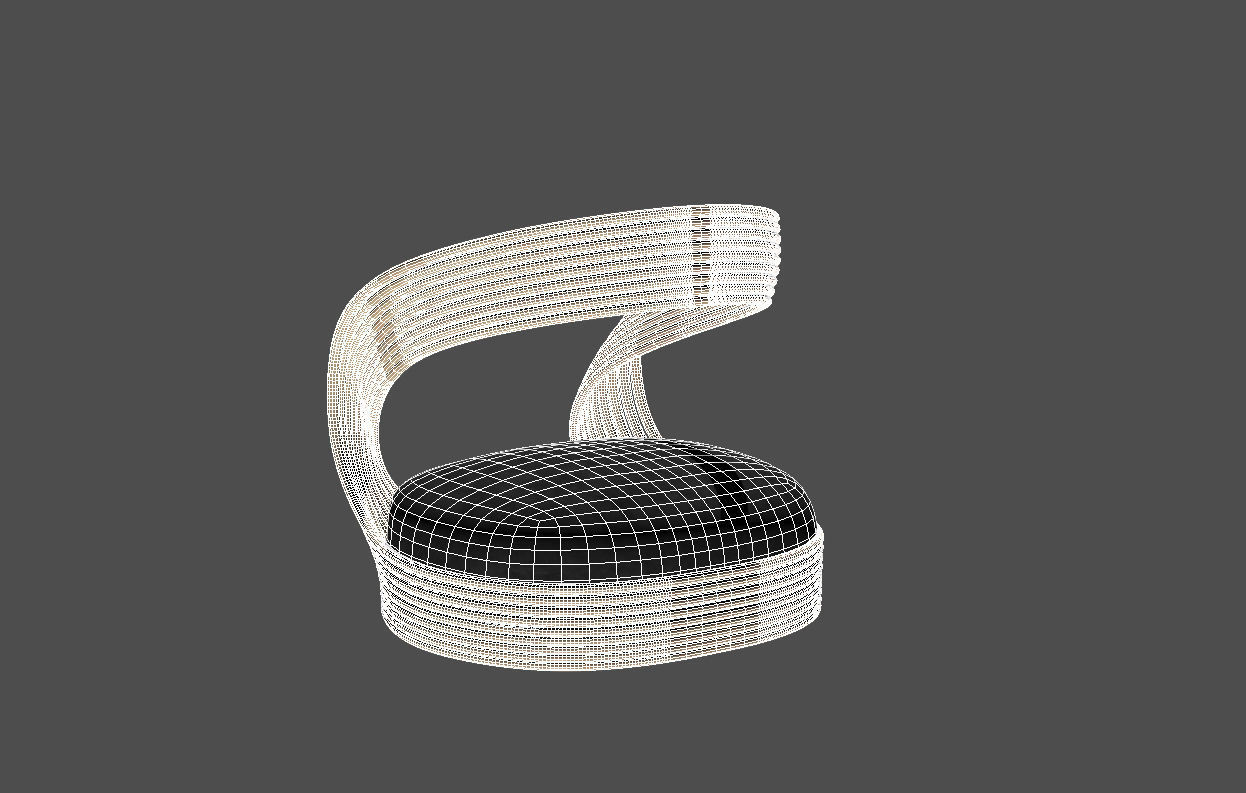 Joe Colombo rattan chair 3D model_5