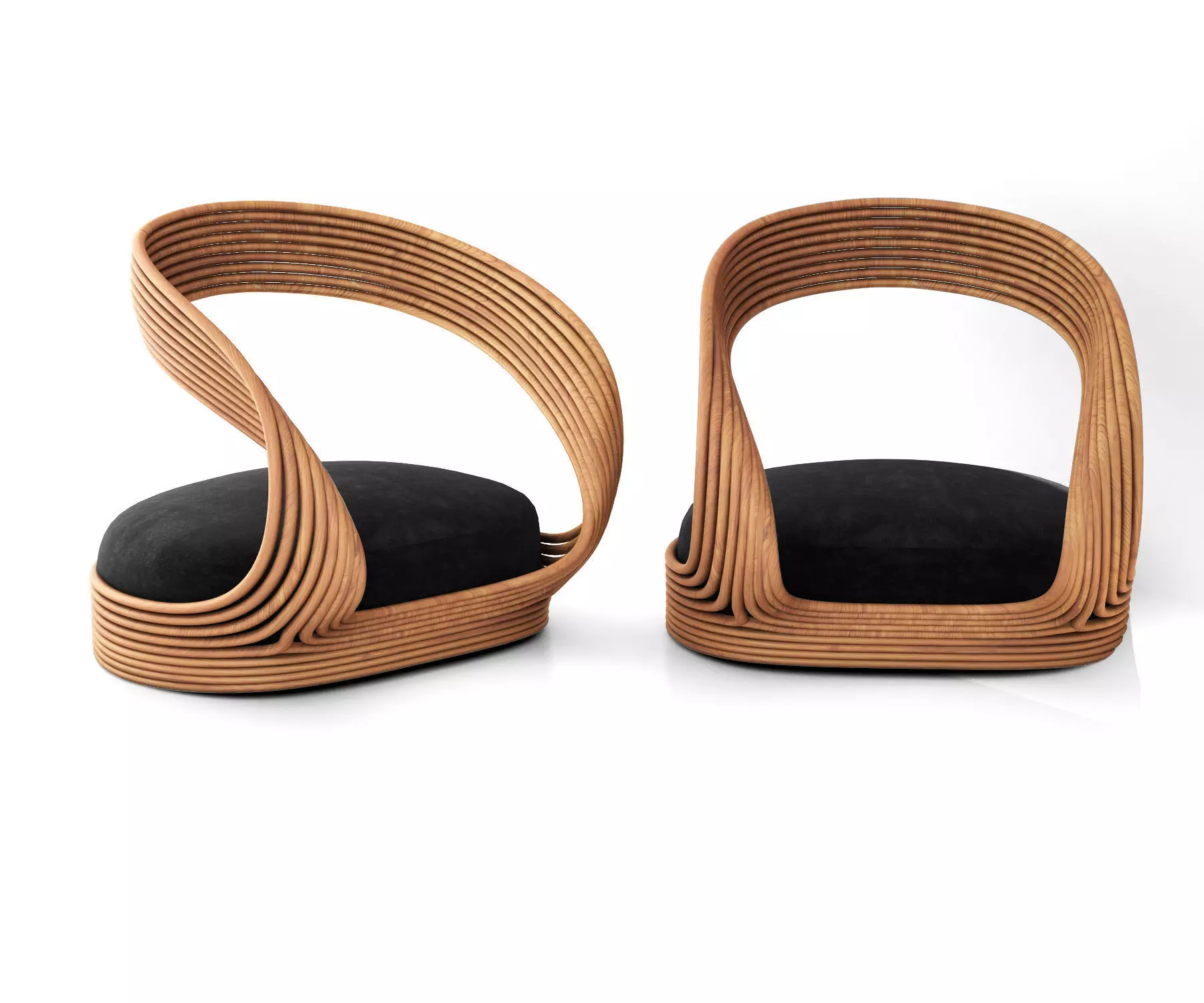 Joe Colombo rattan chair 3D model_0