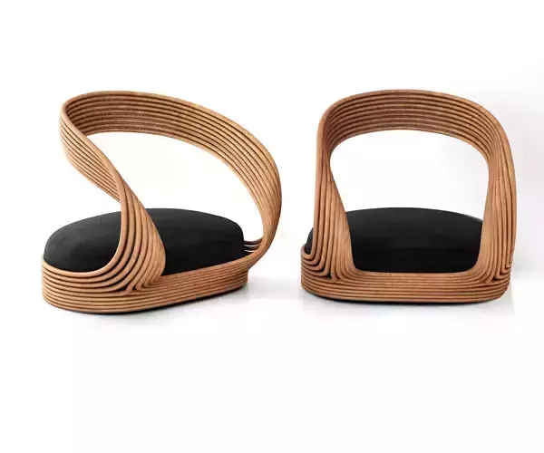  Joe Colombo rattan chair 3D model