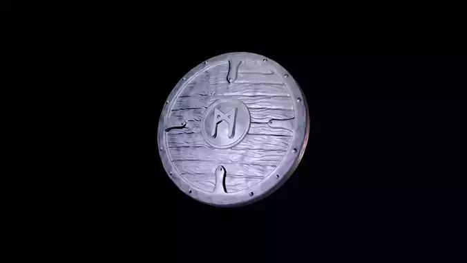 Scandinavian shield with rune Mannaz 3D print model
