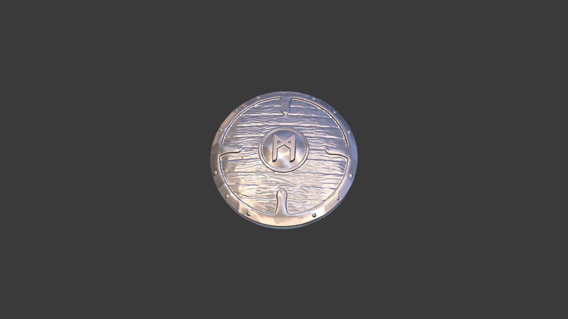 Scandinavian shield with rune Mannaz 3D print model_8