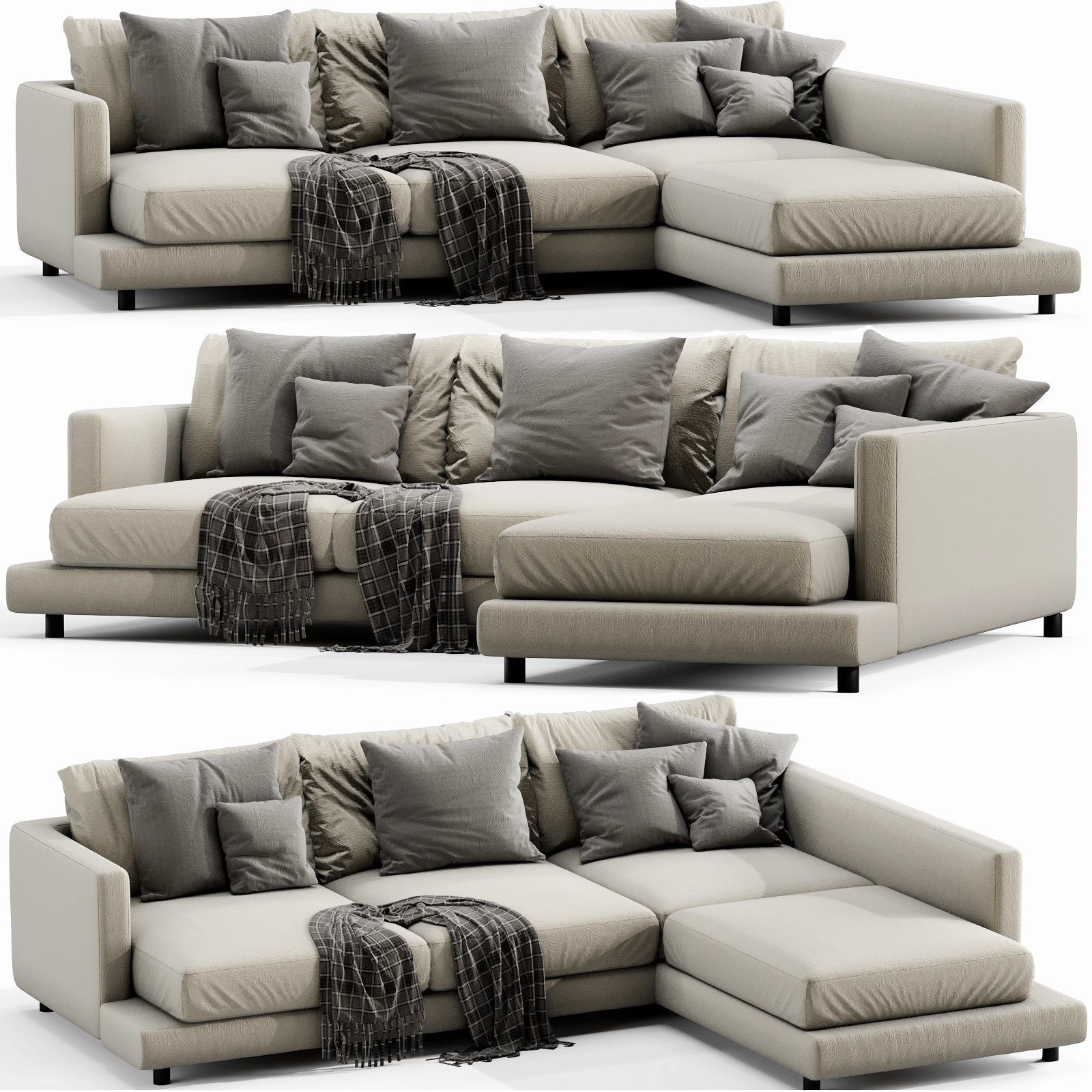 Flexform Long Island Chaise Lounge 3D model_4