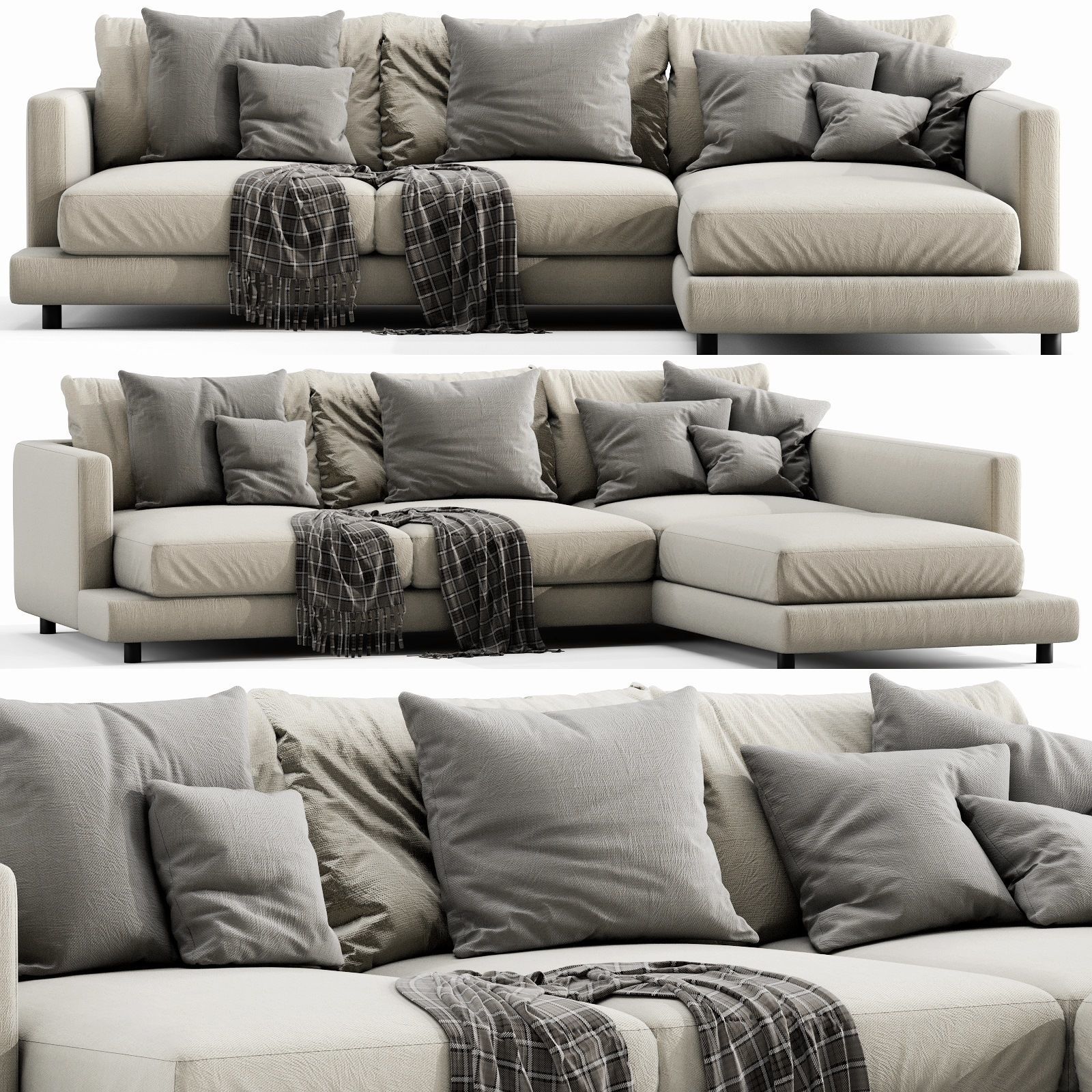 Flexform Long Island Chaise Lounge 3D model_2