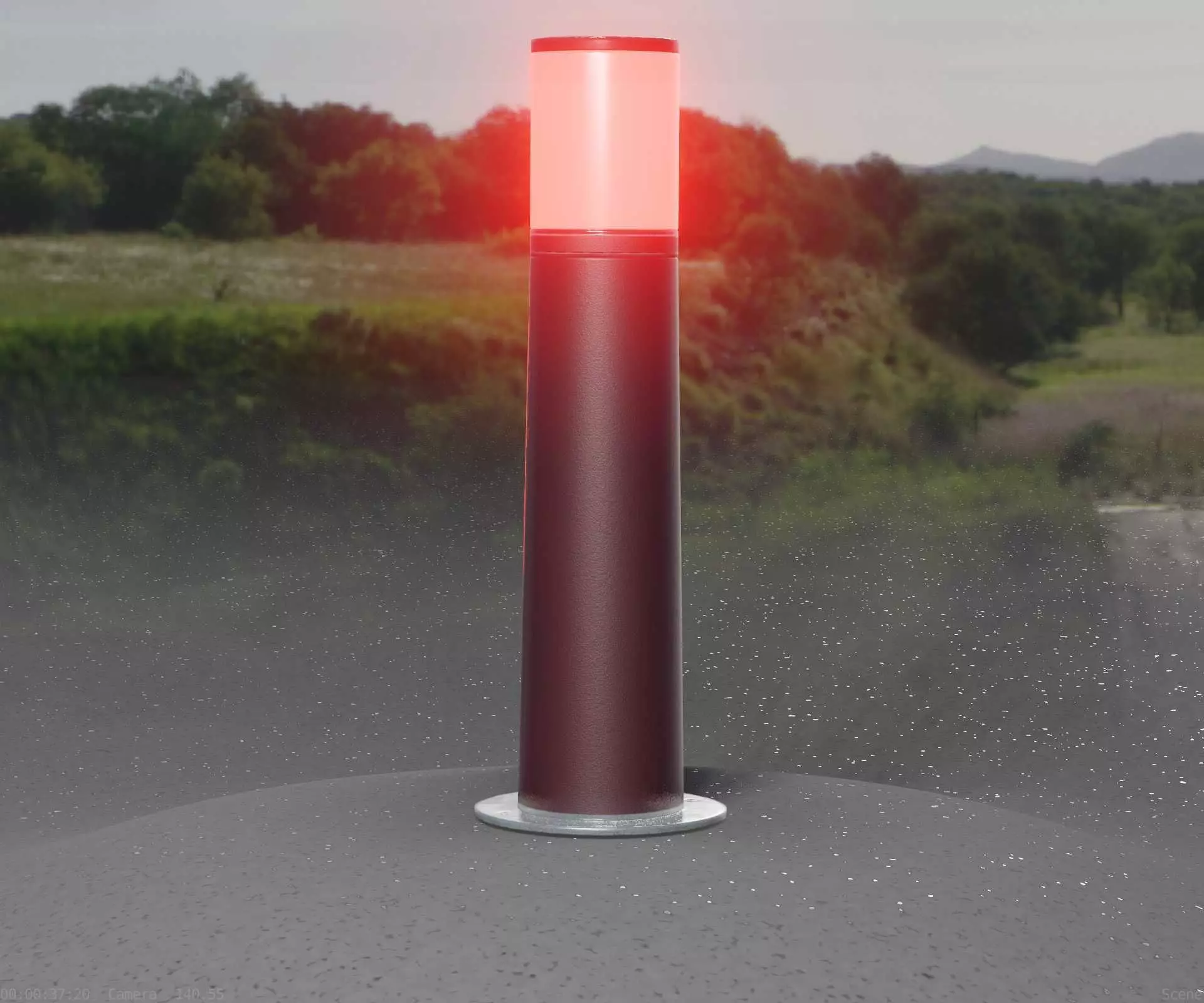 Light Column Dark Red 10 - Low-Poly Street-Light Set-9 Low-poly 3D model