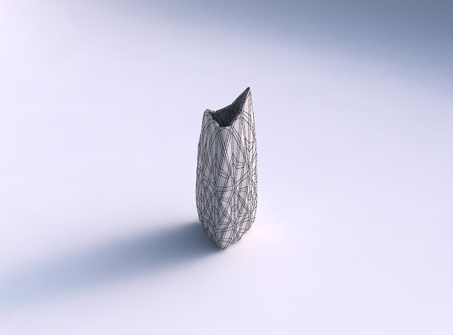 Vase curved tipping triangle 2 with mosaic plates 3D print model_5