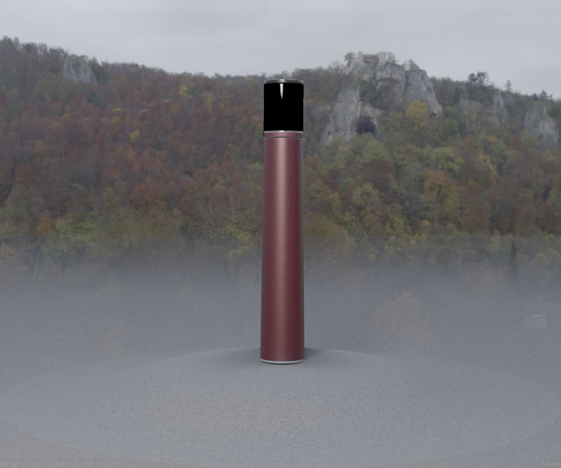 Dark Red Light-Column -11- Street-Light 9 Low-poly 3D model_15