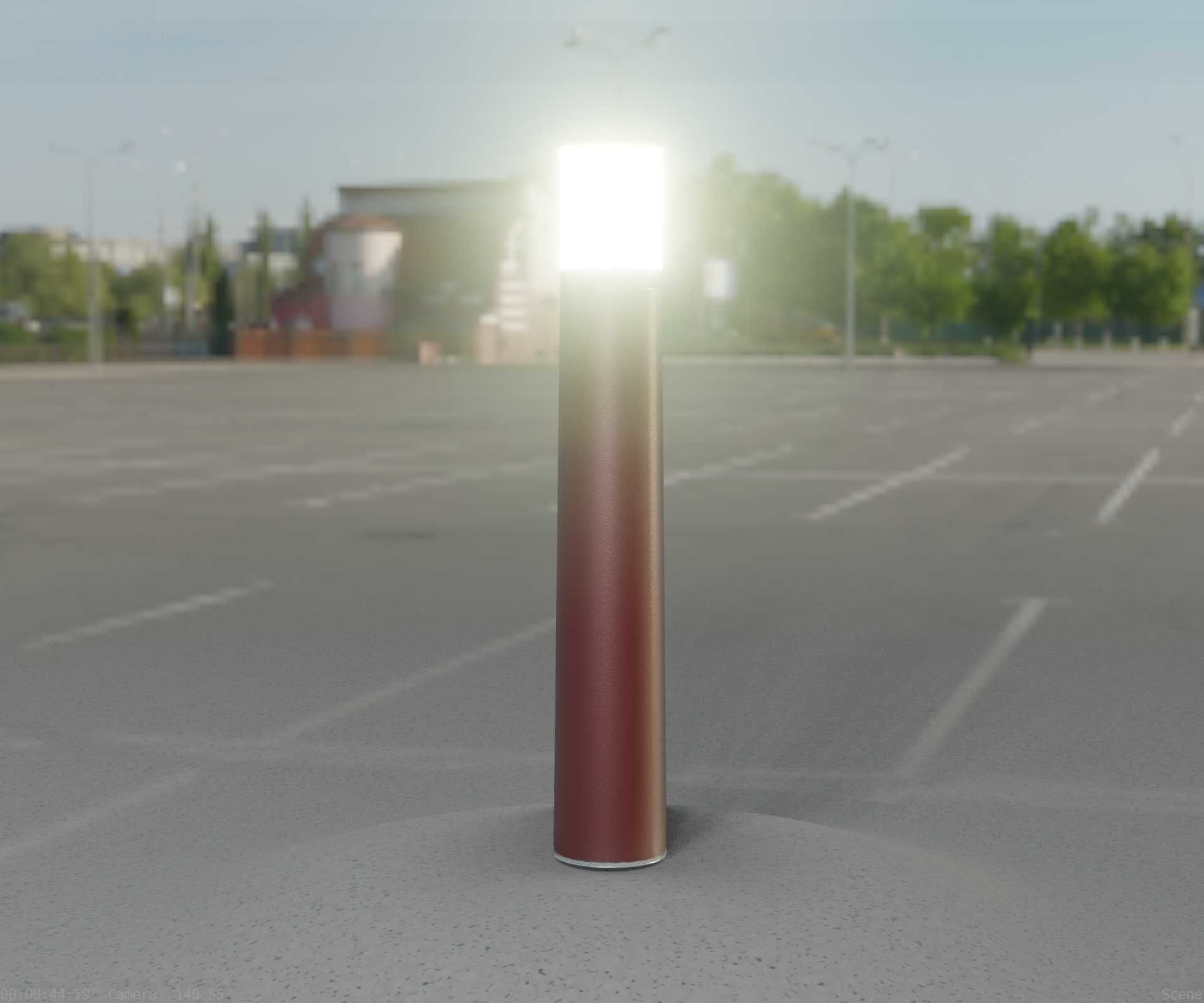 Dark Red Light-Column -11- Street-Light 9 Low-poly 3D model_75