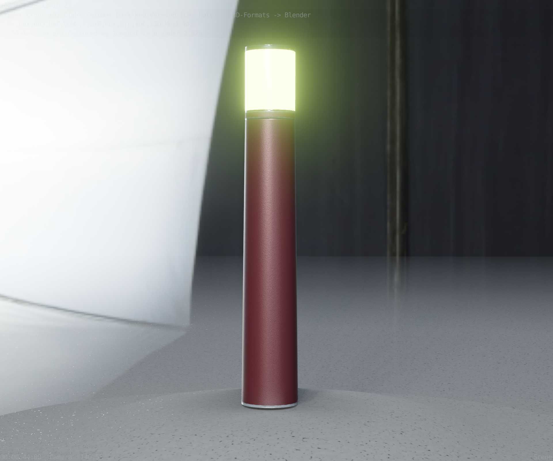 Dark Red Light-Column -11- Street-Light 9 Low-poly 3D model_56