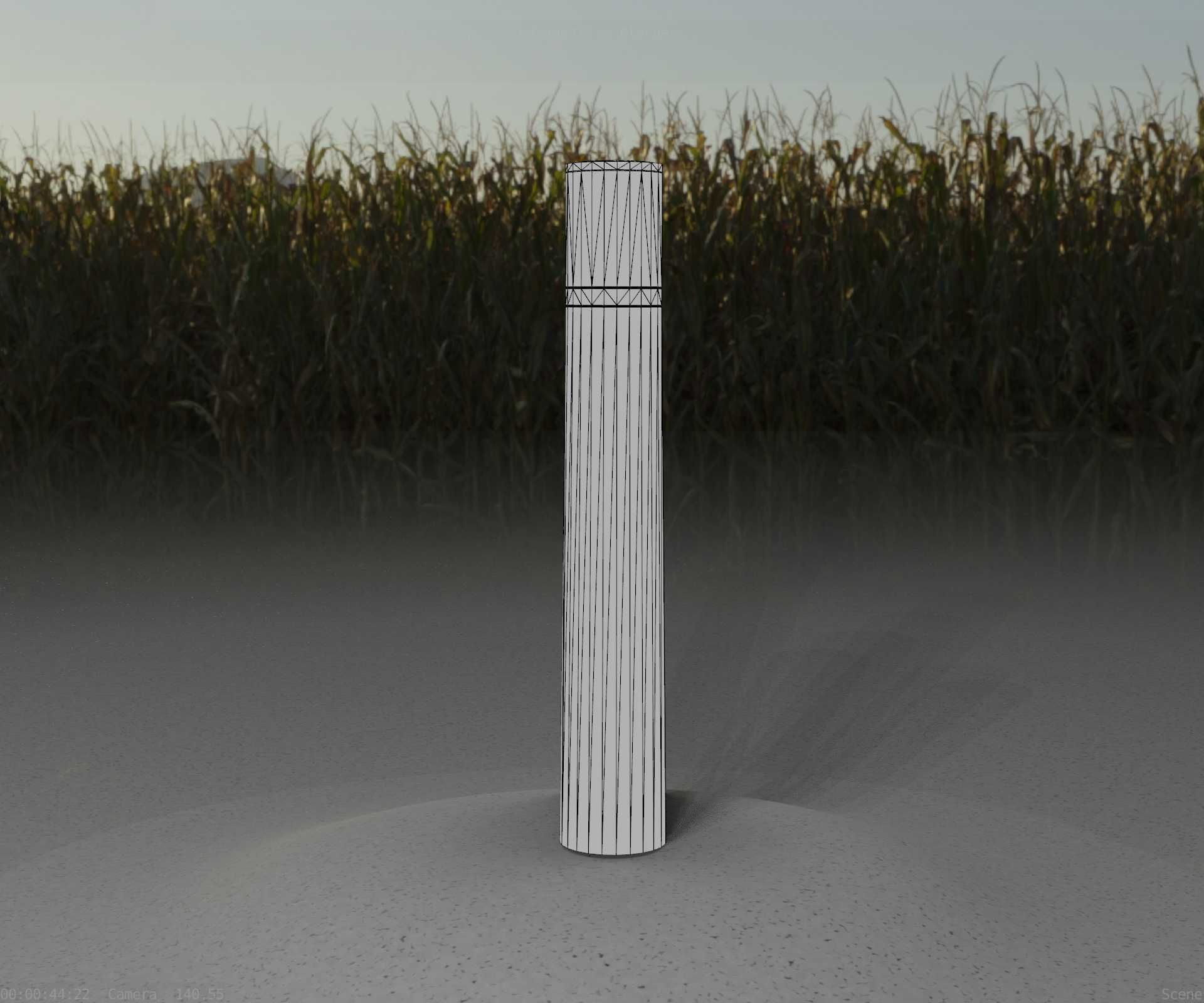 Dark Red Light-Column -11- Street-Light 9 Low-poly 3D model_78