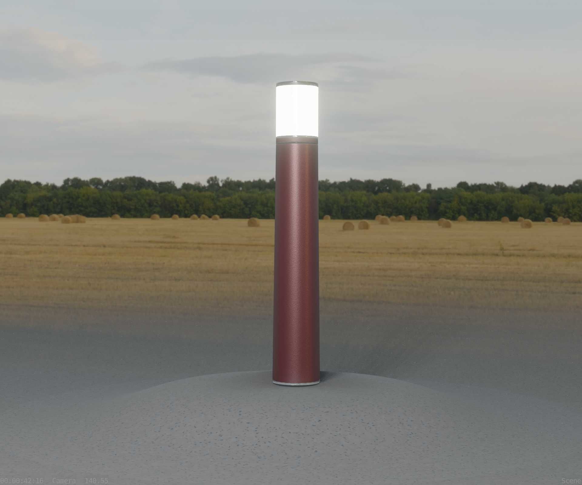Dark Red Light-Column -11- Street-Light 9 Low-poly 3D model_24