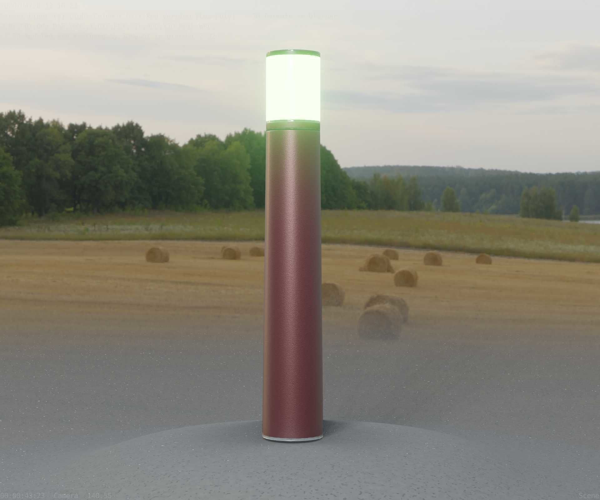 Dark Red Light-Column -11- Street-Light 9 Low-poly 3D model_55