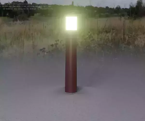 Dark Red Light-Column -11- Street-Light 9 Low-poly 3D model