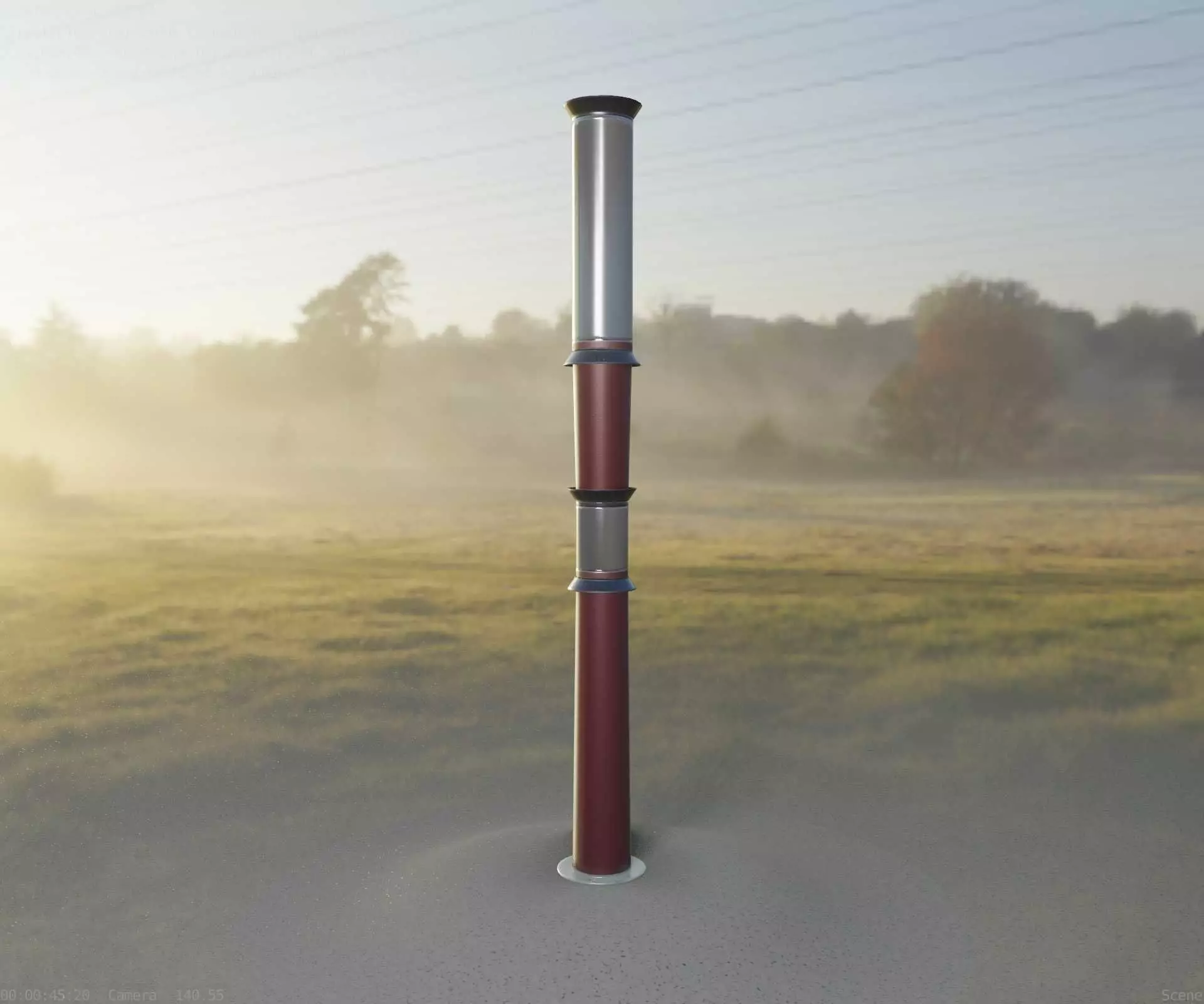 Dark Red Light-Column -12- Street-Light 9 Low-poly 3D model