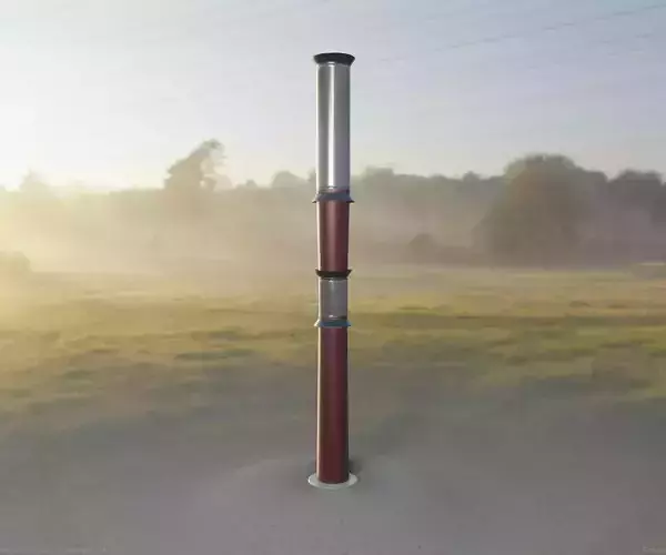Dark Red Light-Column -12- Street-Light 9 Low-poly 3D model