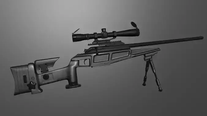Blaser R93 German Police Sniper Rifle Hi-Res 3D model