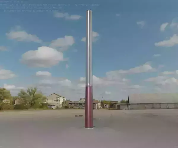 Dark Red Light-Column -13- Street-Light 9 Low-poly 3D model