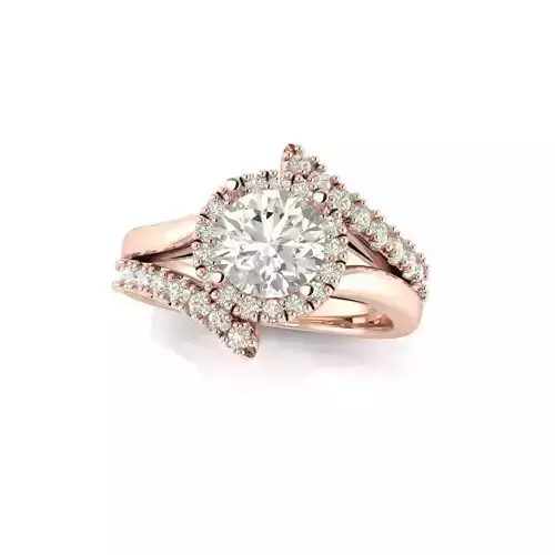 237721 engagement ring set in rose gold