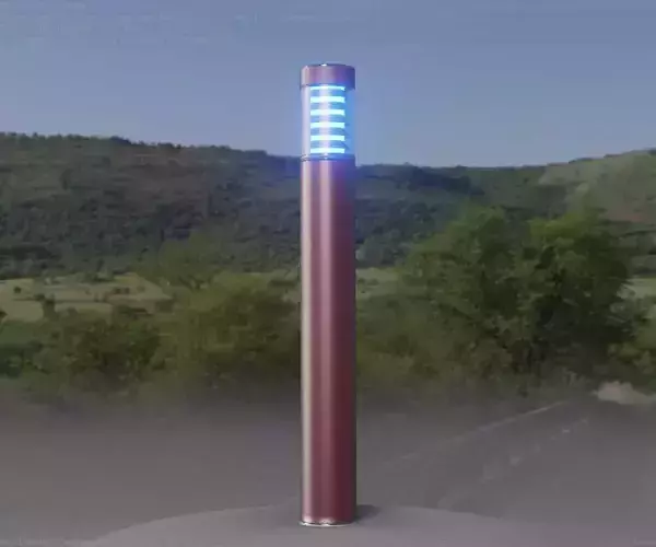 Dark Red Light-Column -16- Street-Light 9 Low-poly 3D model