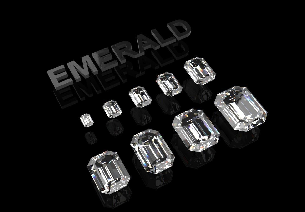 Diamond - Emerald 3D print model_1
