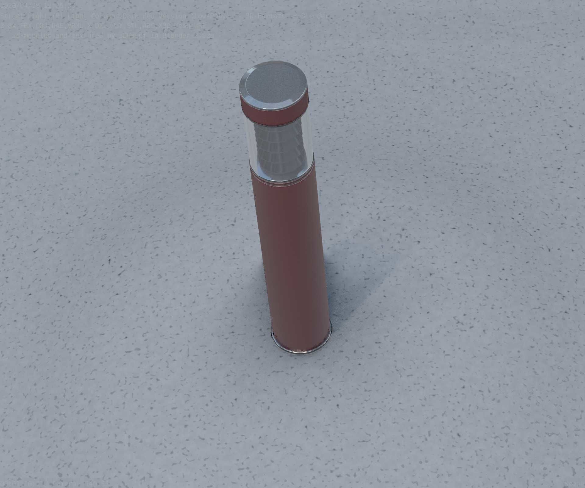 Dark Red Light-Column -17- Street-Light 9 Low-poly 3D model_91