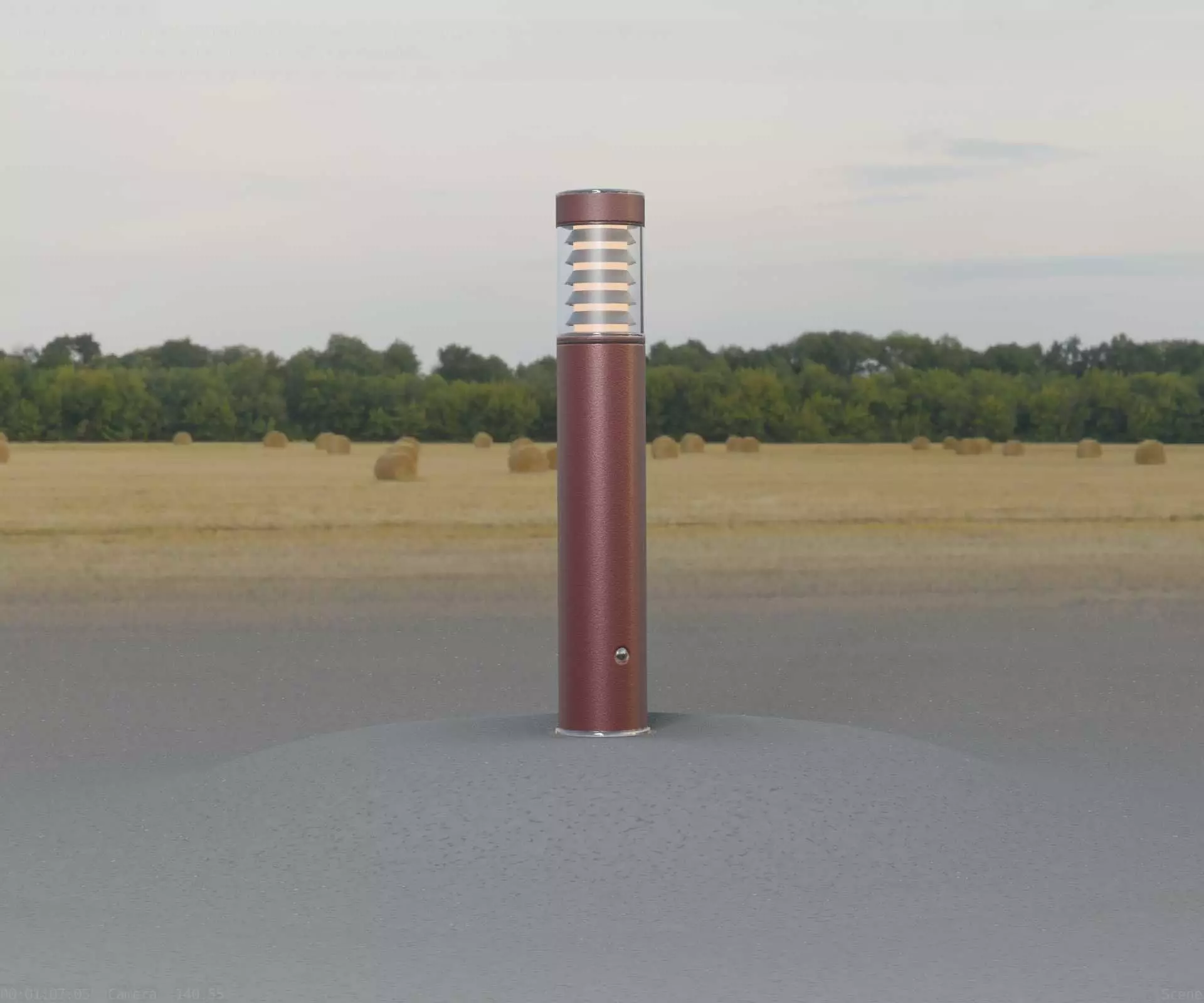 Dark Red Light-Column -17- Street-Light 9 Low-poly 3D model_0