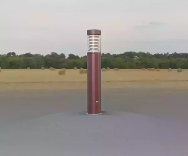 Dark Red Light-Column -17- Street-Light 9 Low-poly 3D model