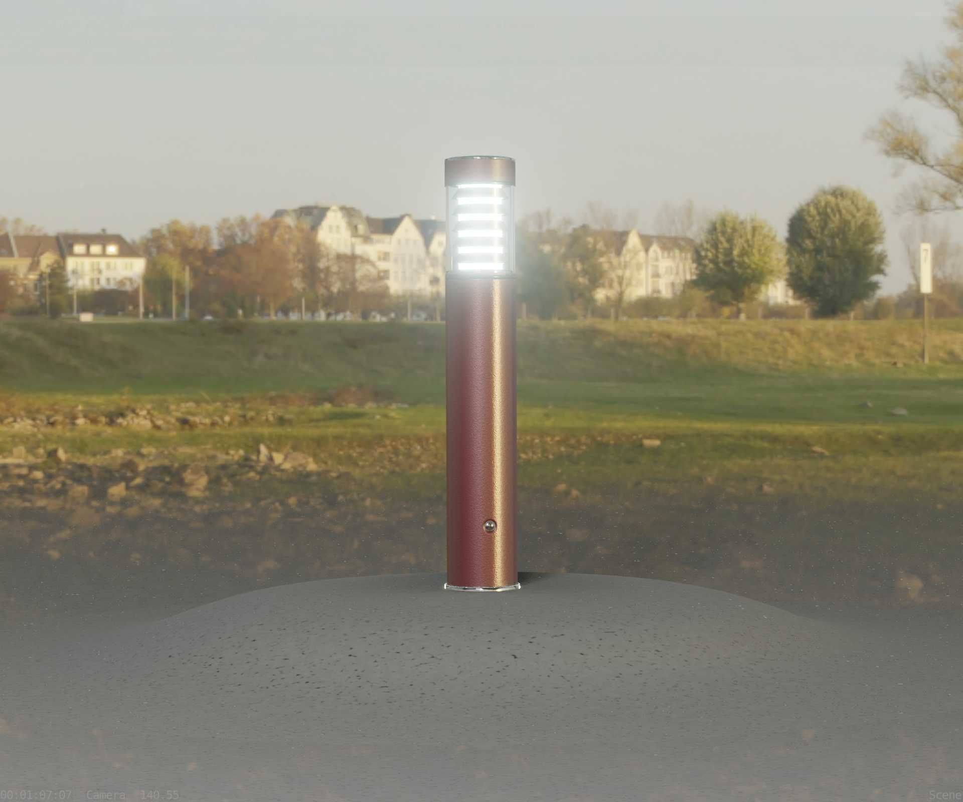 Dark Red Light-Column -17- Street-Light 9 Low-poly 3D model_16