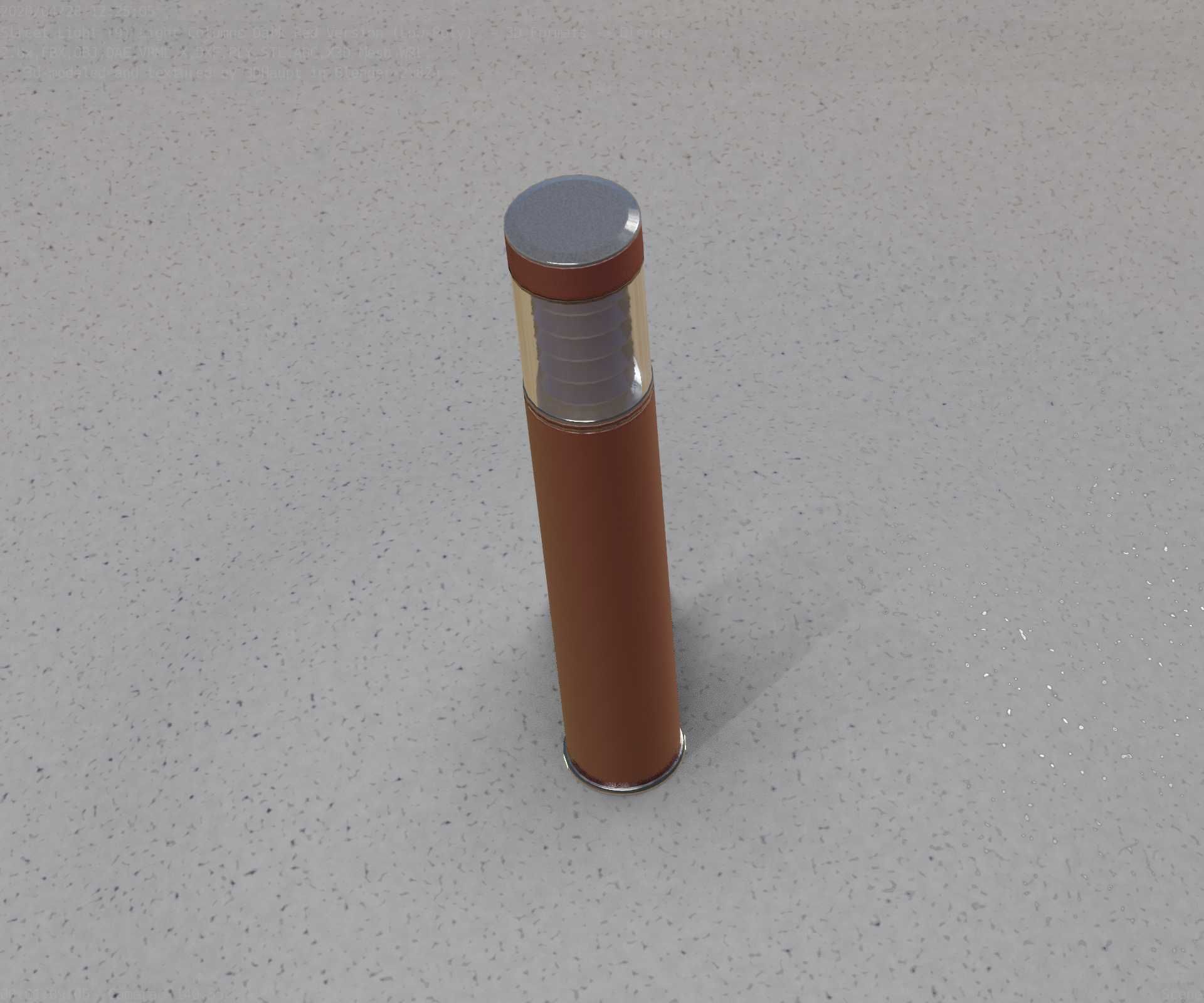 Dark Red Light-Column -17- Street-Light 9 Low-poly 3D model_61