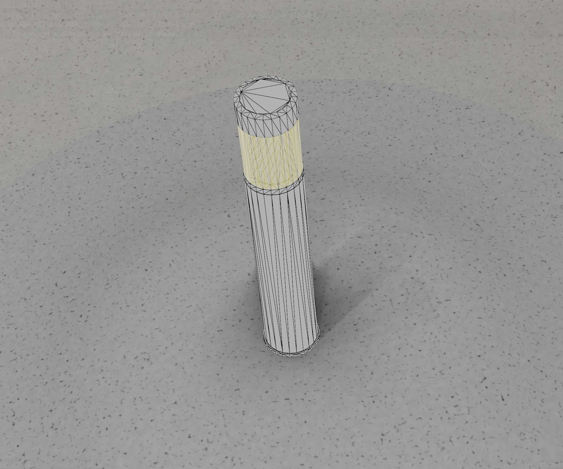 Dark Red Light-Column -17- Street-Light 9 Low-poly 3D model_72