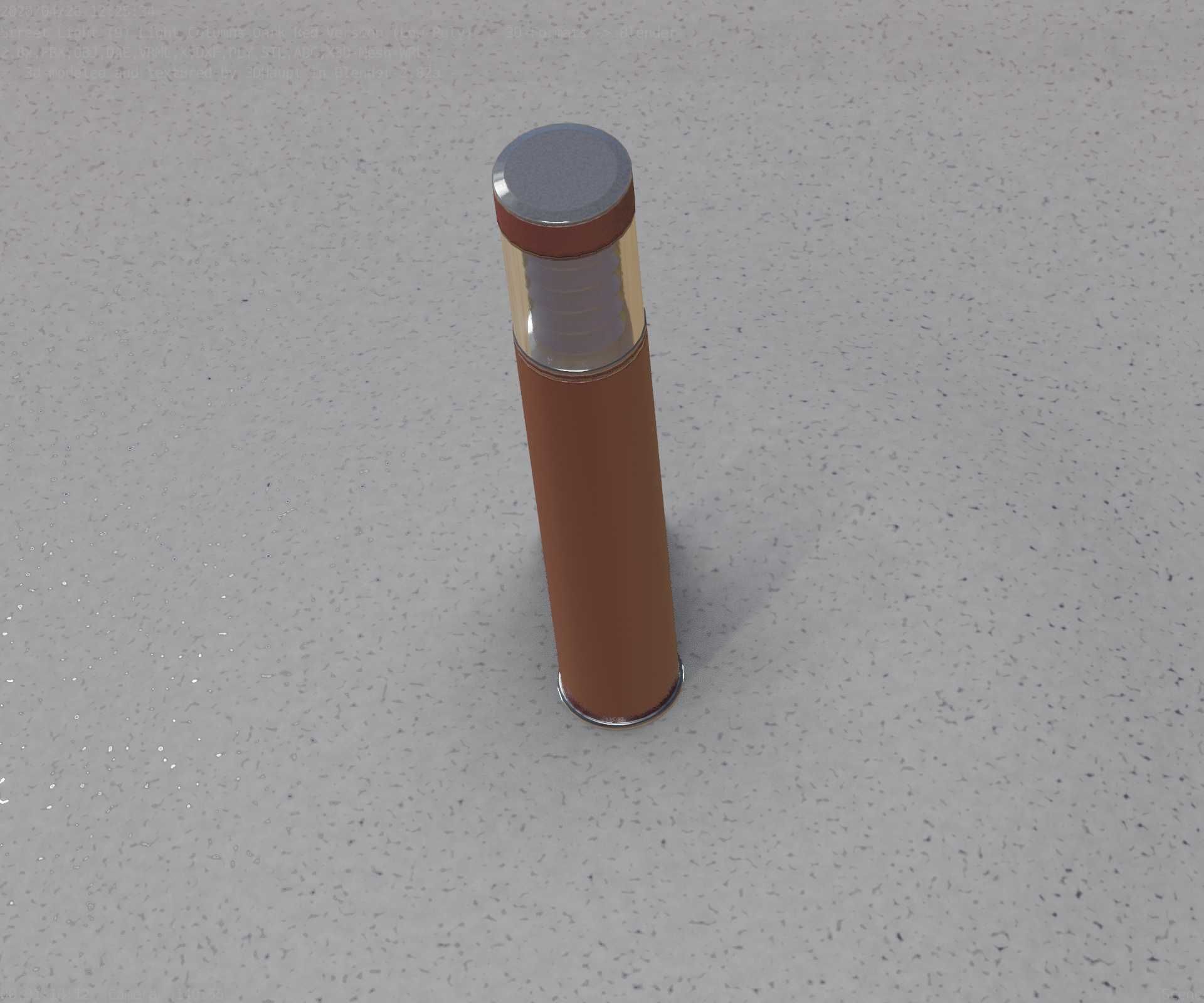 Dark Red Light-Column -17- Street-Light 9 Low-poly 3D model_92