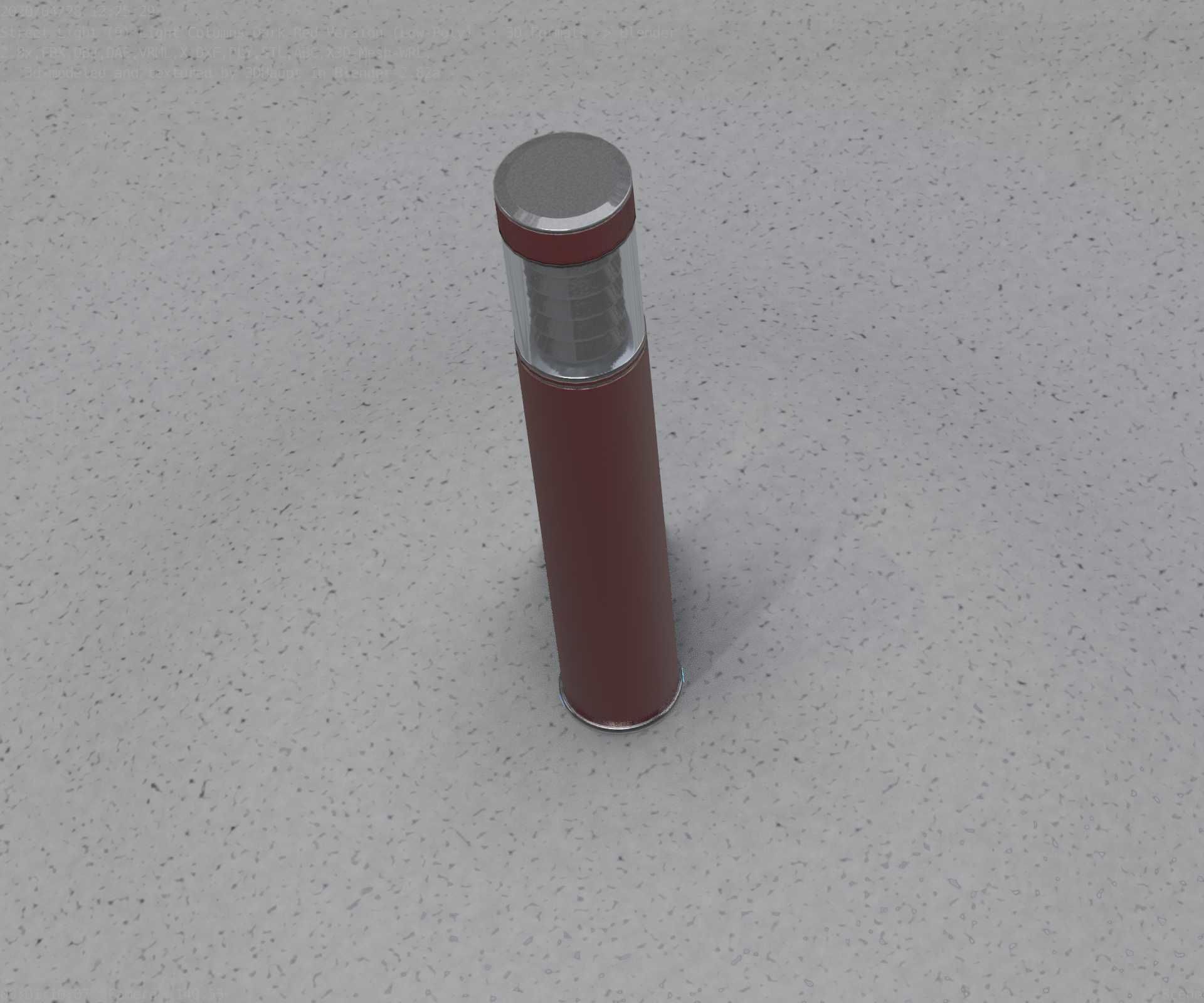 Dark Red Light-Column -17- Street-Light 9 Low-poly 3D model_87