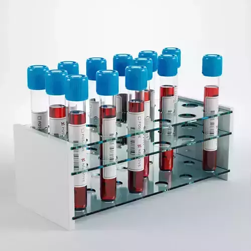 Covid-19 Test Tube Rack Low-poly 3D model