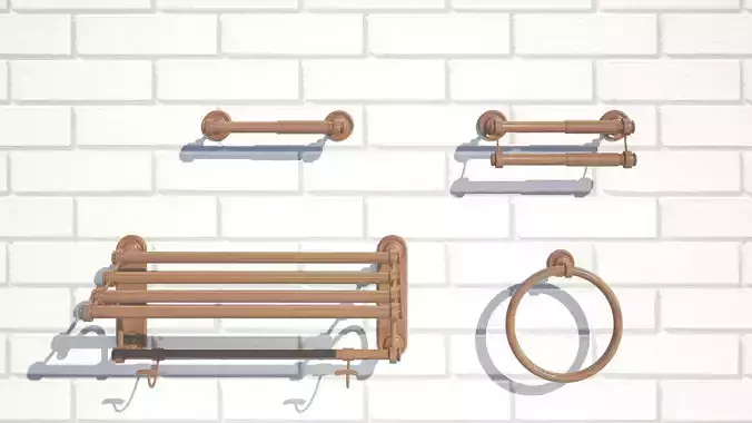 Bath Accessories Low-poly 3D model