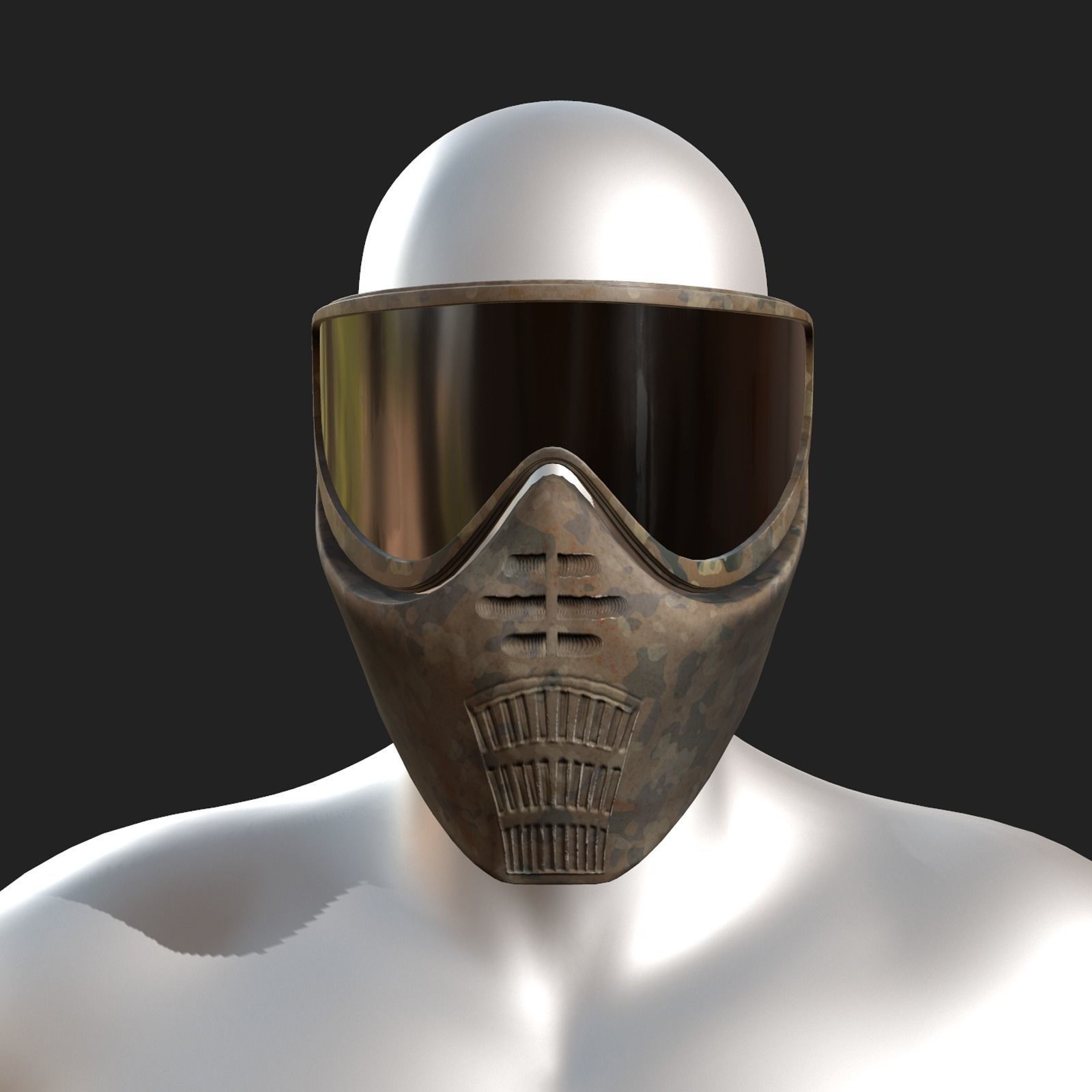 Mask protection futuristic scifi fantasy 3d  Low-poly 3D model_1