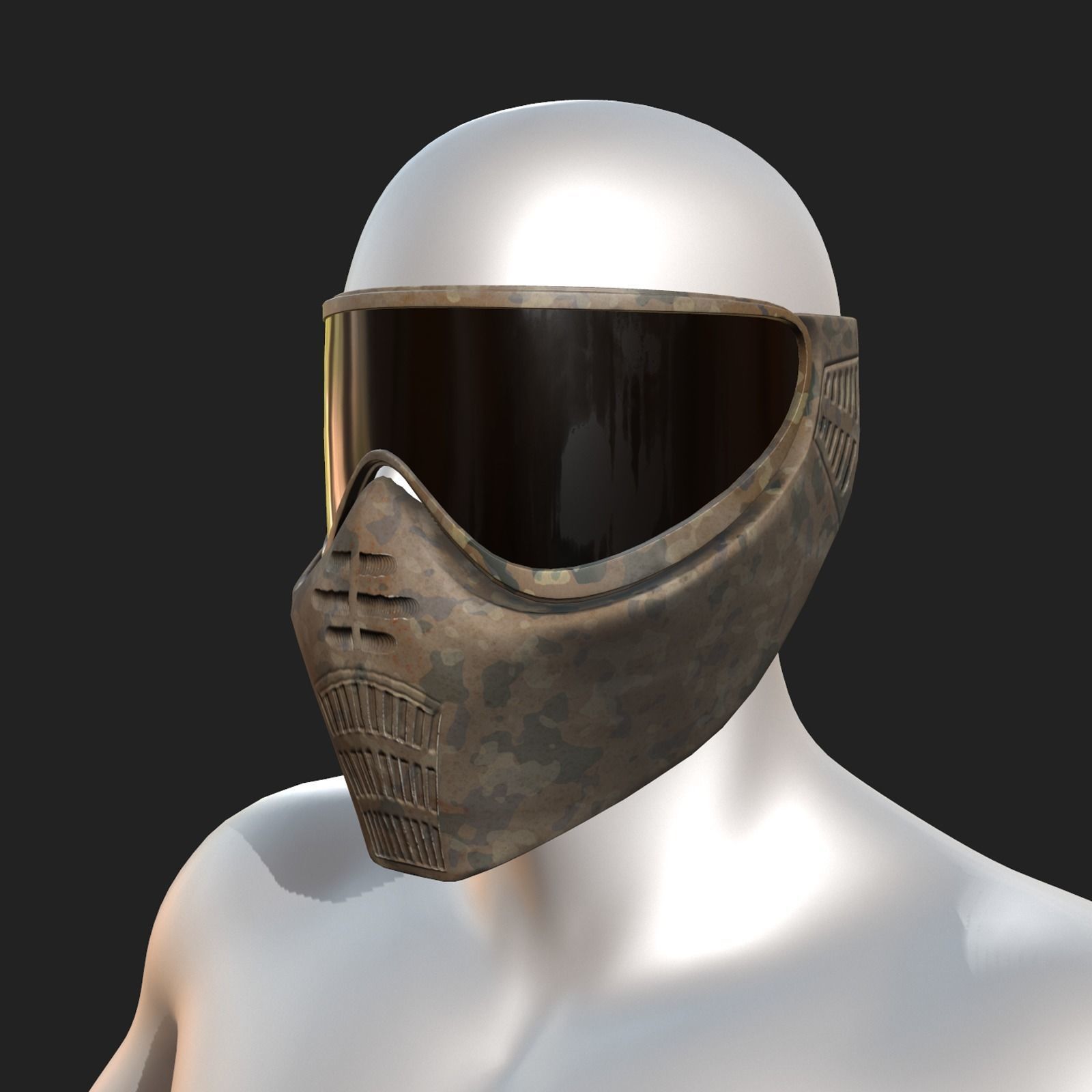 Mask protection futuristic scifi fantasy 3d  Low-poly 3D model_2