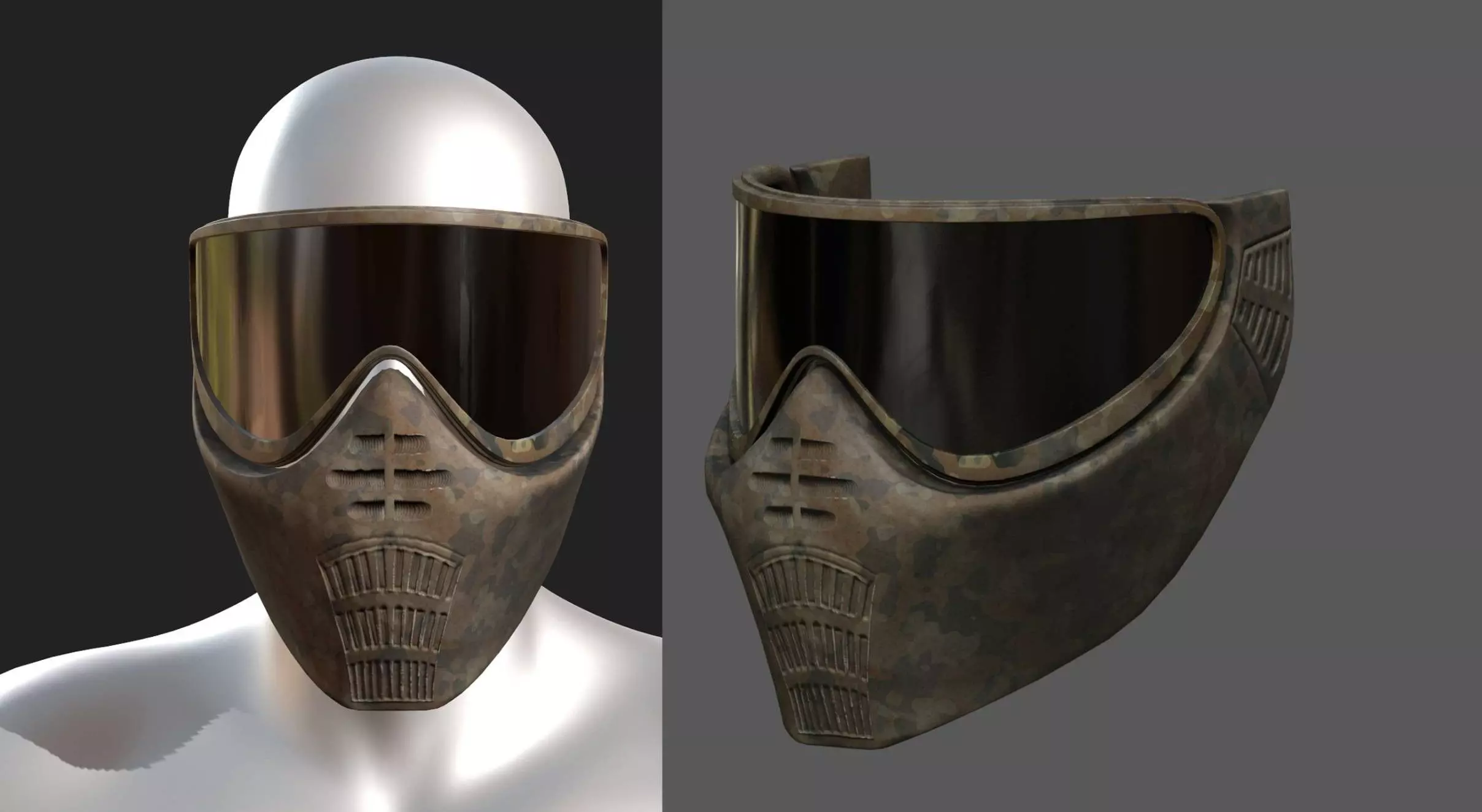 Mask protection futuristic scifi fantasy 3d  Low-poly 3D model_0