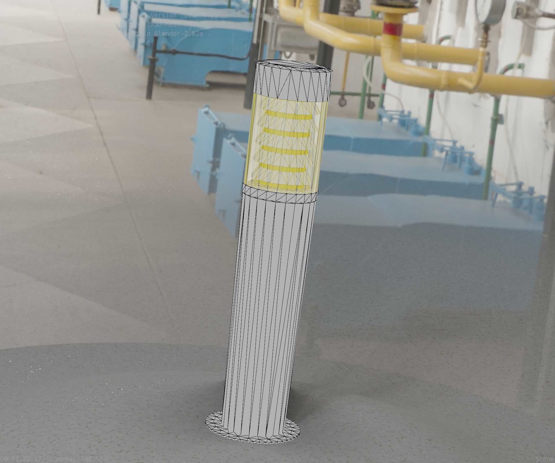 Dark Red Light-Column -20- Street-Light 9 Low-poly 3D model_86