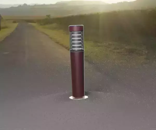 Dark Red Light-Column -20- Street-Light 9 Low-poly 3D model