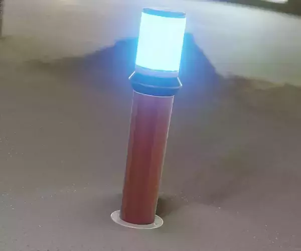 Dark Red Light-Column -21- Street-Light 9 Low-poly 3D model