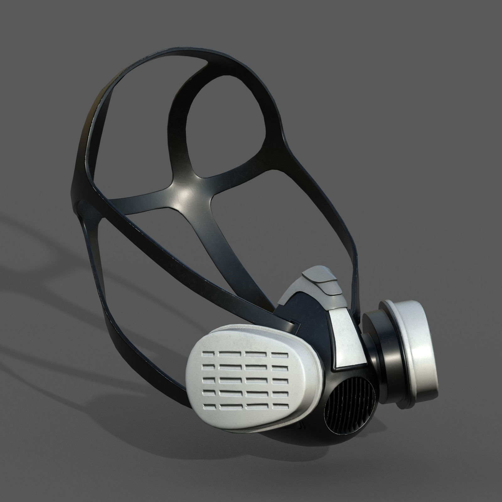 Gas mask helmet 3d safety isolated military combat  Low-poly 3D model_5