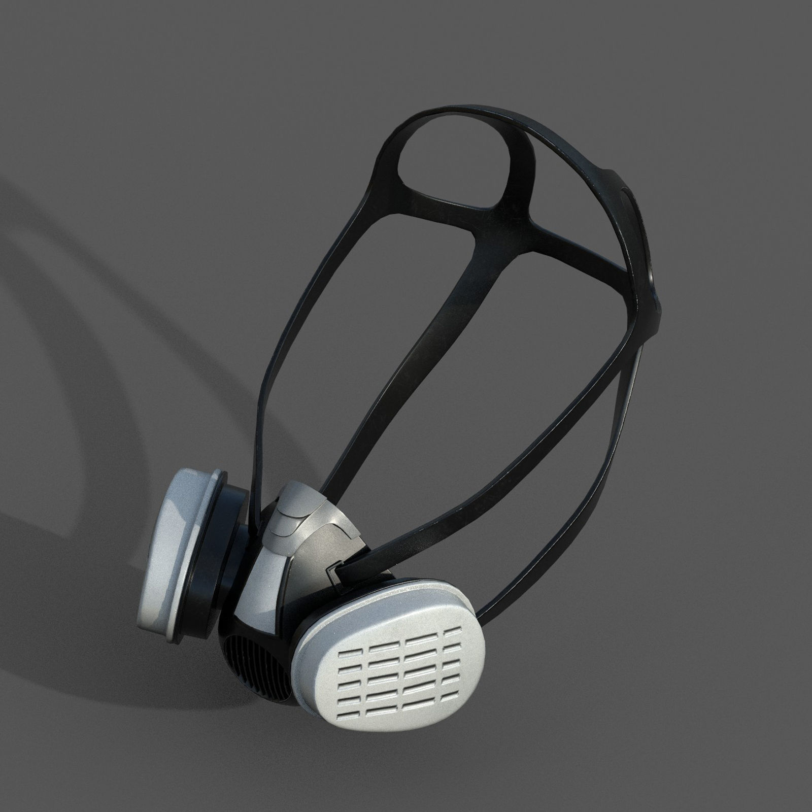 Gas mask helmet 3d safety isolated military combat  Low-poly 3D model_6